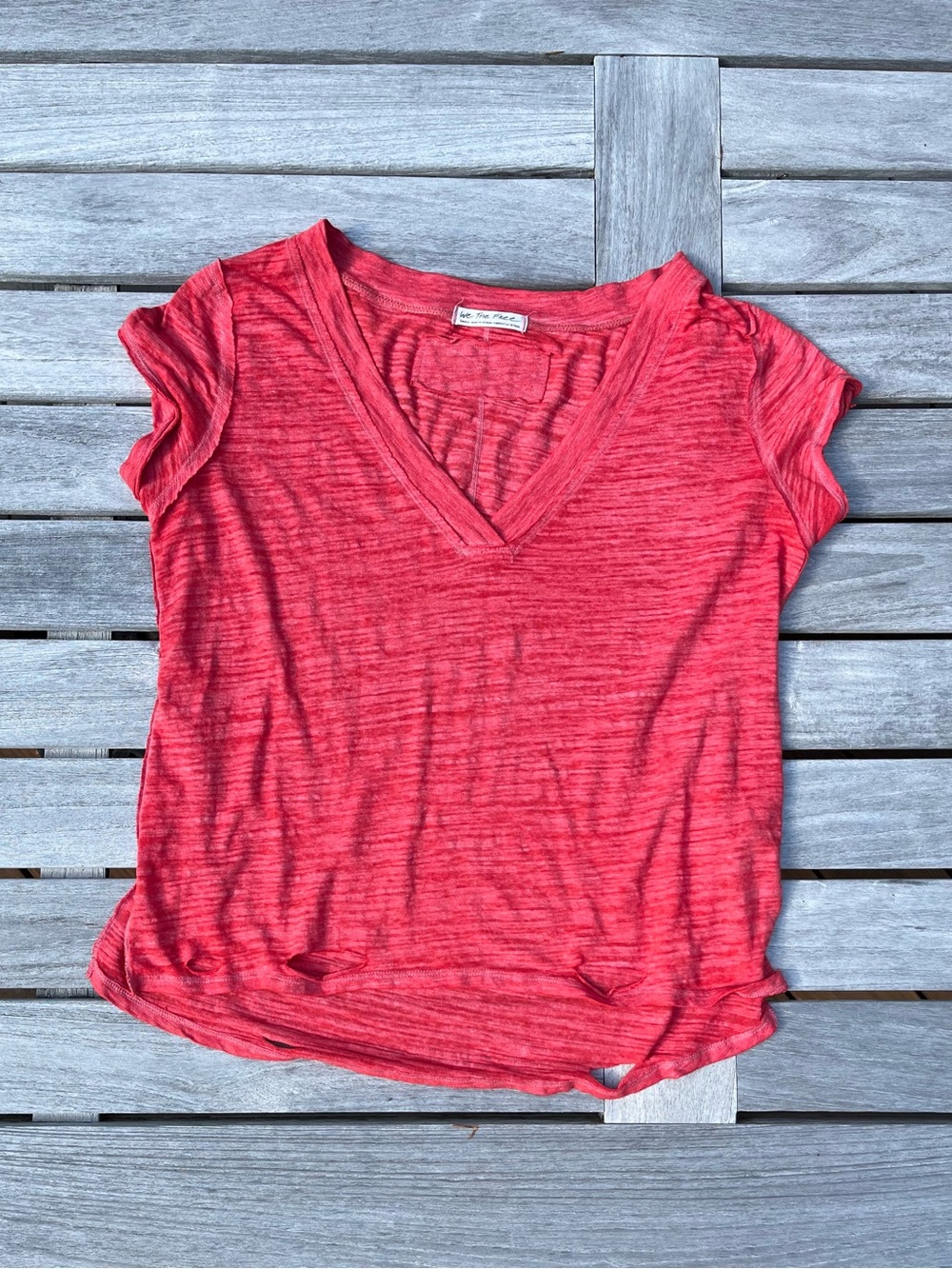We the Free Distressed Red Tee